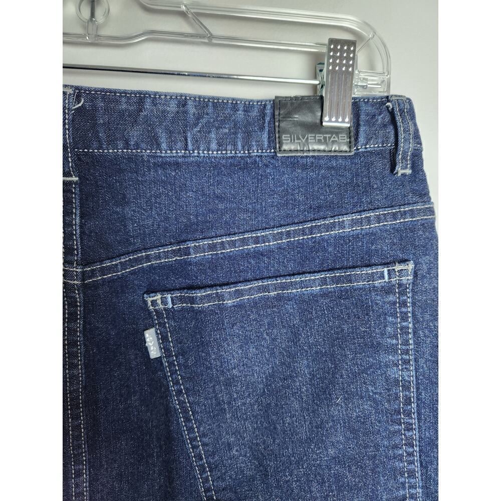 Levi's womens silvertab knee length denim skirt sz L Y2k 80's 90's preppy school - Picture 4 of 8